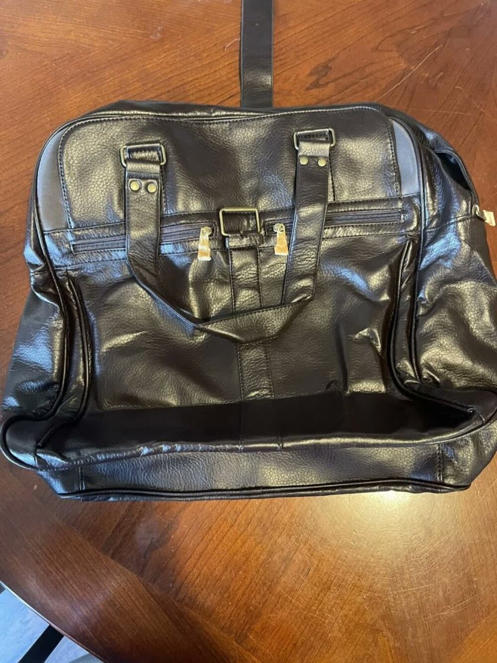 Carolina Herrera Fragrances Brown Strap Buckle Closure Large Tote Bag 16x16